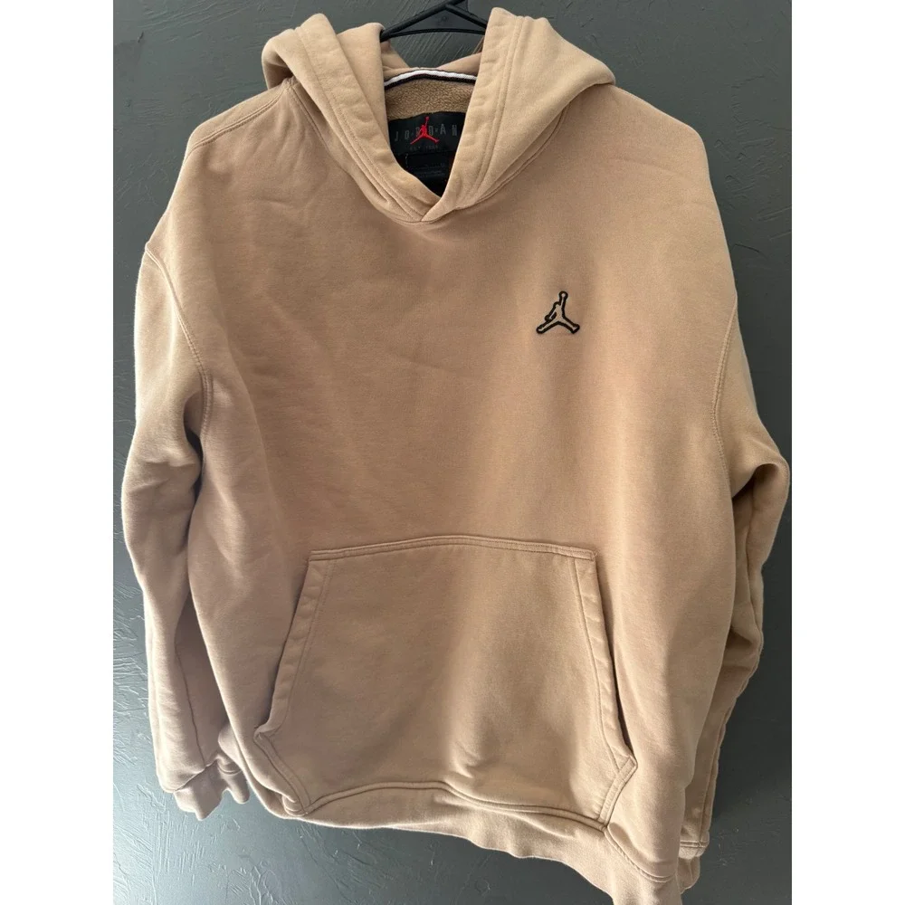 Jordan Essentials Mens Fleece‎ Pullover Hoodie Tan Beige Jumpman XL DA9818-256